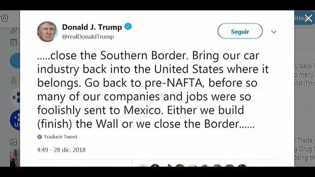 [TLMD - LV] Trump amenaza con cerrar la frontera con México si no logra fondos para muro
