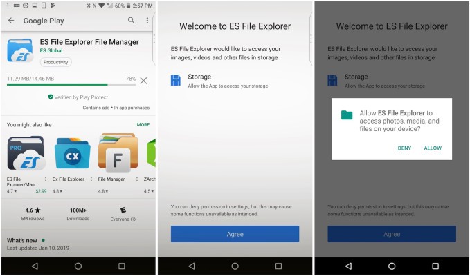 El investigador muestra cómo la aplicación popular ES File Explorer expone los datos del dispositivo Android