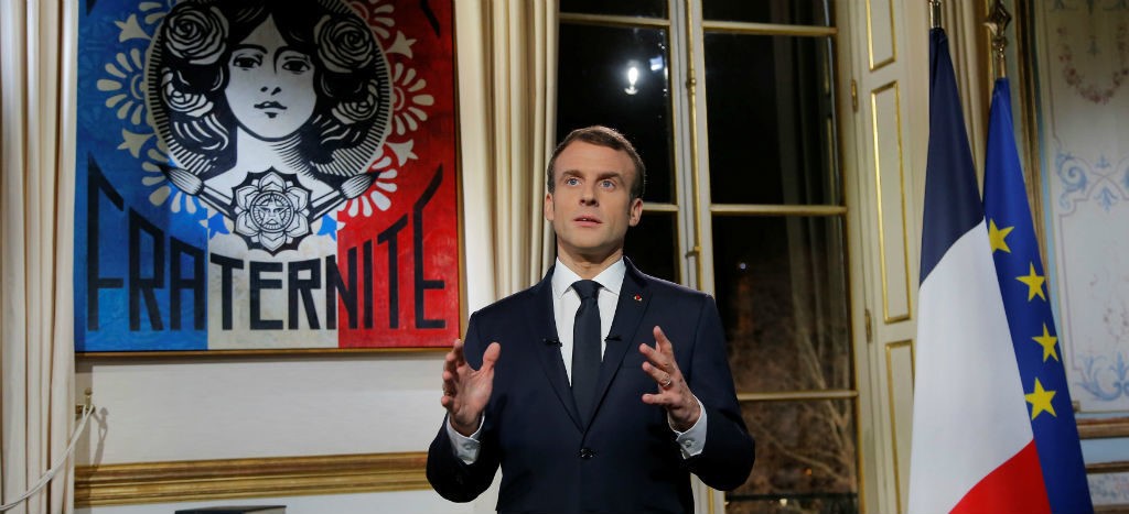 Macron regaña a “chalecos amarillos” en mensaje de fin de año (Video)