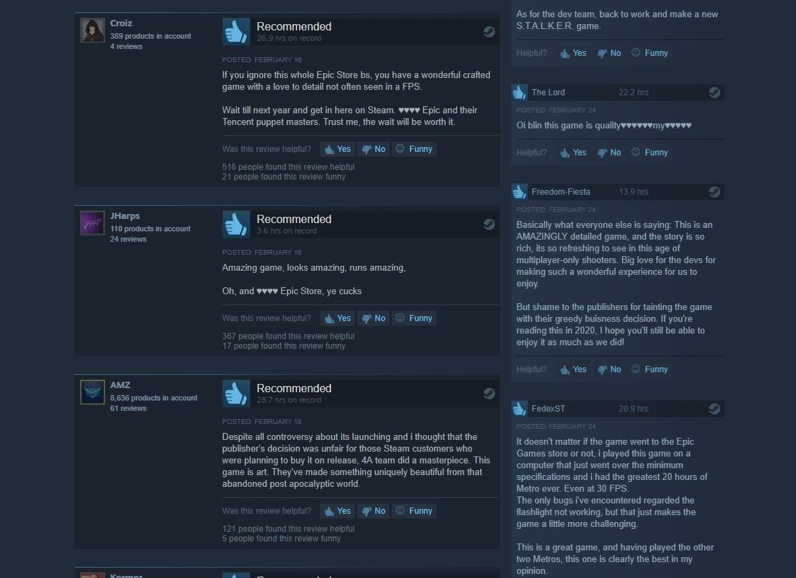 Opiniones de Metro Steam
