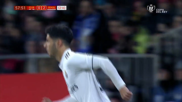 Copa del Rey: Girona-Real Madrid. Marco Asensio entra en sustitución de Benzemá (31/01/2019)