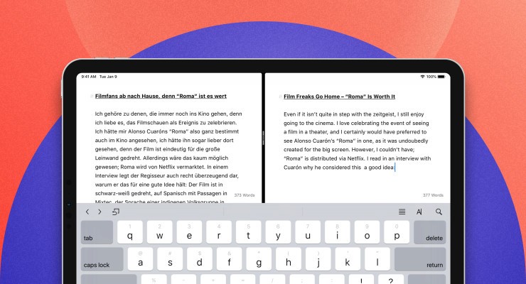 Ulysses agrega vista dividida en el iPad y soporte para blogs Ghost
