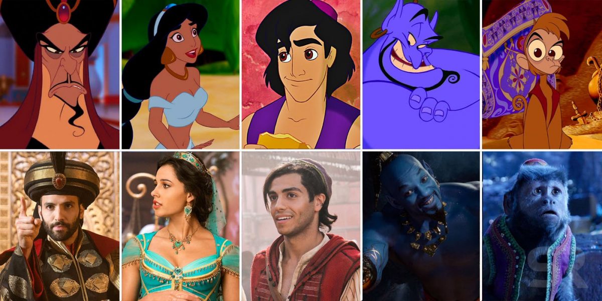 Aladdin 2019 emitido en comparación con la animación original