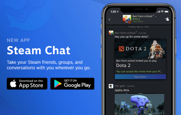 El Steam Chat de Valve tiene sus propias aplicaciones de iOS y Android