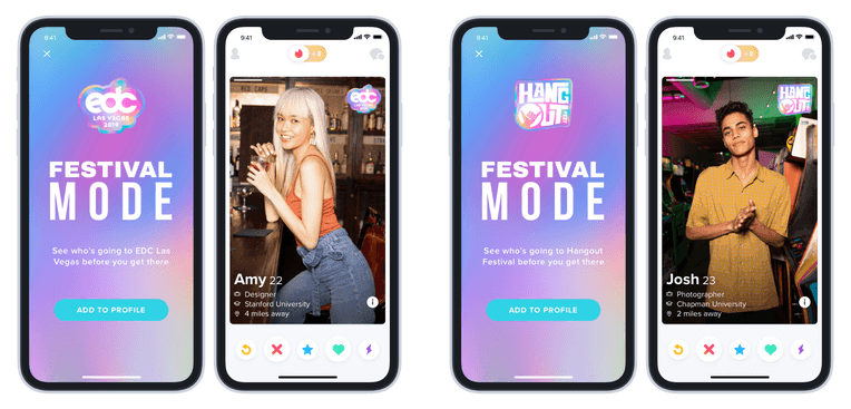 Tinder lanza ‘Festival Mode’ para conectar a los asistentes al festival de música con credenciales de perfil