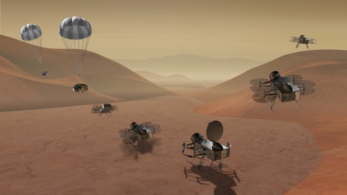 La Libélula de la NASA volará a través de la superficie de Titán, la luna oceánica de Saturno