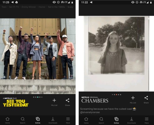 Netflix prueba un feed similar a Instagram Stories llamado "Extras" en su aplicación