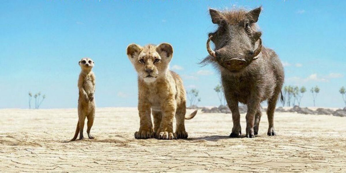 Simba, Timon y Pumba de Lion King hacen una pose en un póster internacional