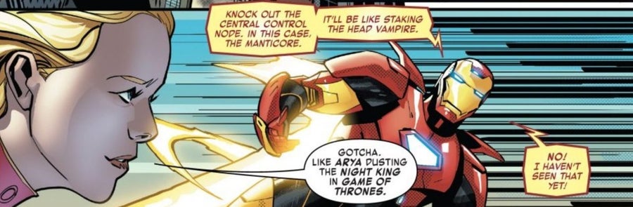 Iron Man Capitán Marvel Juego de Tronos