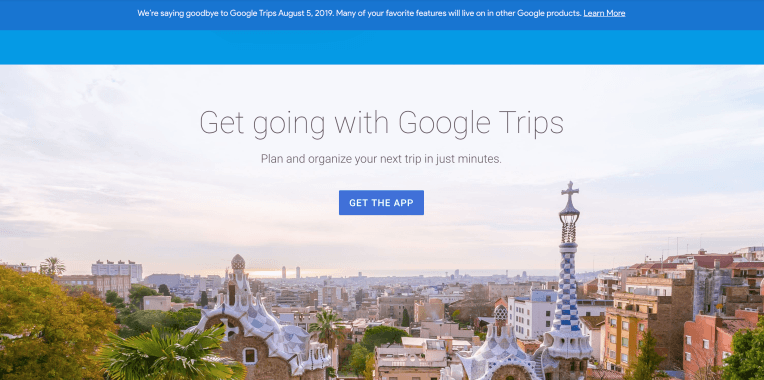 Google está cerrando su aplicación Trips