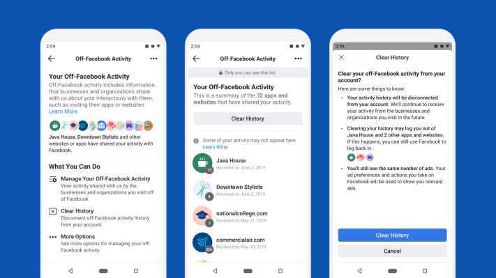 Facebook presenta nuevas herramientas para controlar cómo los sitios web comparten sus datos para la orientación de anuncios
