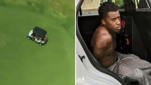 Insólito: sospechoso huye en un carrito de golf