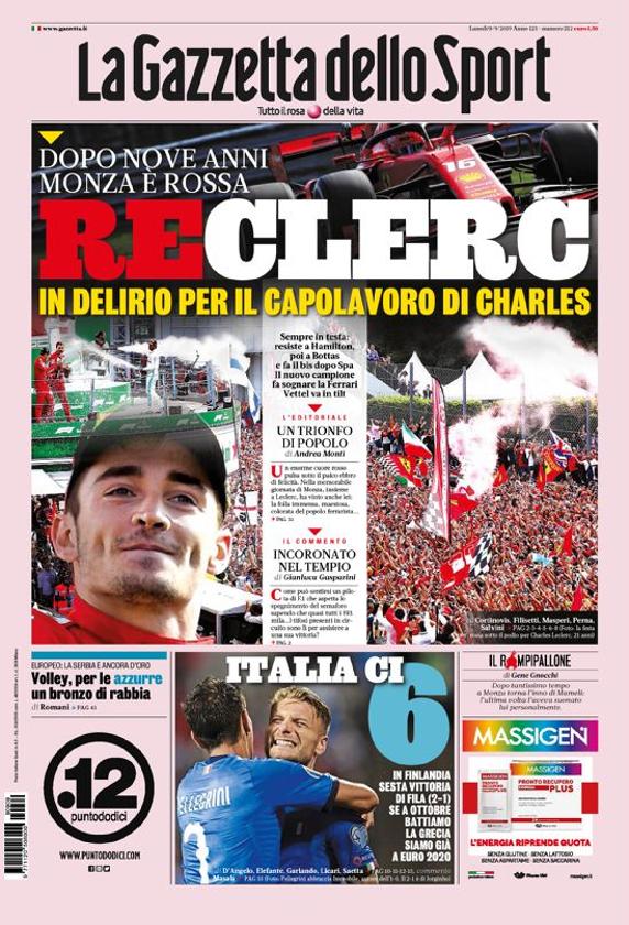 Los diarios italianos ensalzan a Leclerc y critican a Vettel