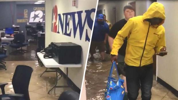 Estación de noticias se inunda tras paso del sistema Imelda