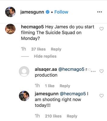 la actualización del escuadrón suicida James Gunn