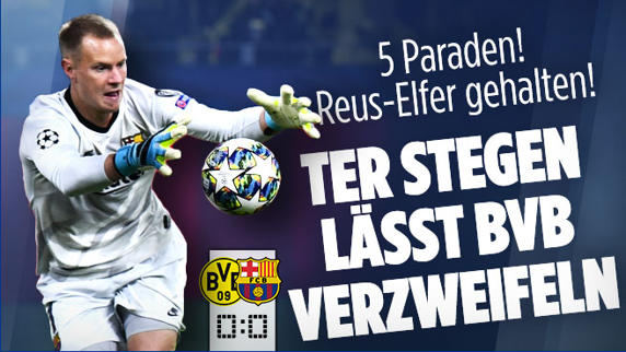 La prensa alemana elogió la actuación de Ter Stegen ante el Borussia Dortmund