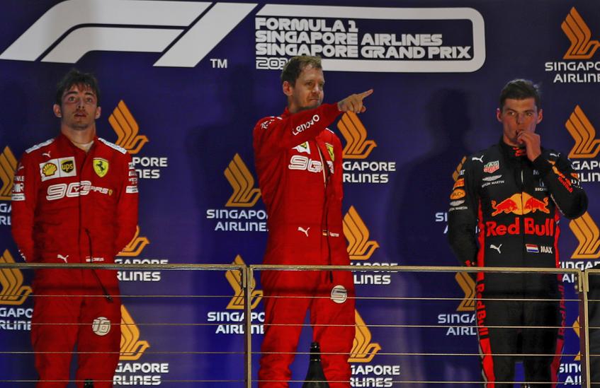 Triunfo polémico de Vettel con enfado de Leclerc en Singapur