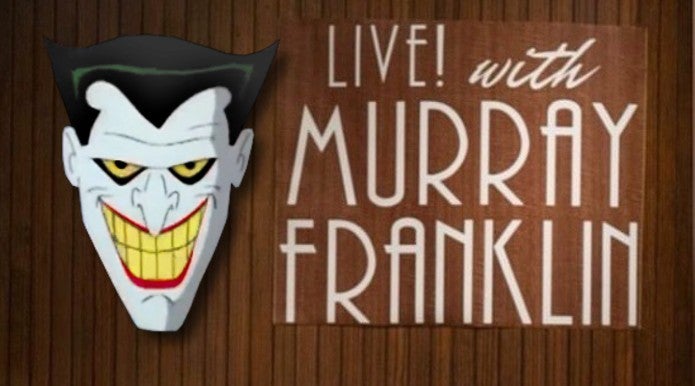 Joker Batman Animated Series Easter Egg Reference Live Murray Franklin Logo