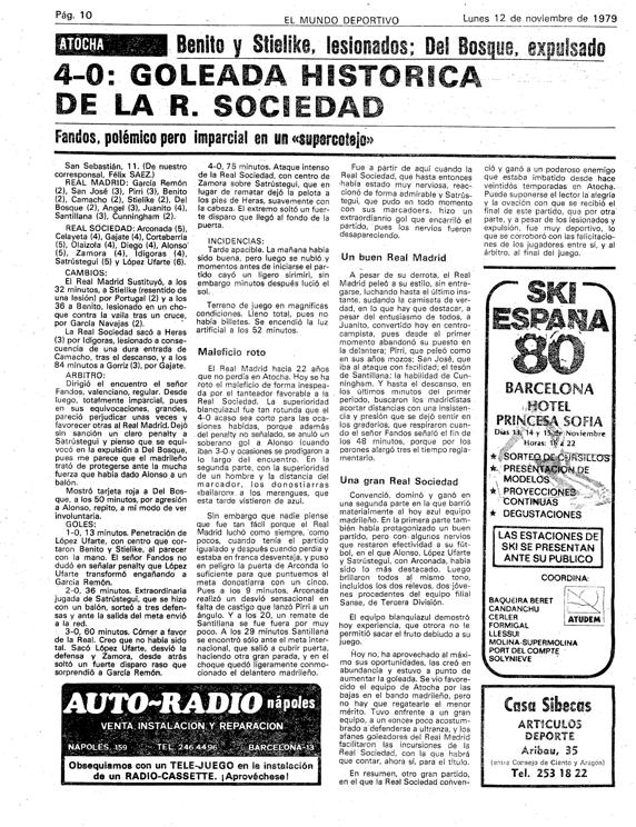 Página de Mundo Deportivo del triunfo de la Real Sociedad sobre el Real Madrid en Atotxa el 11 de noviembre de 1979