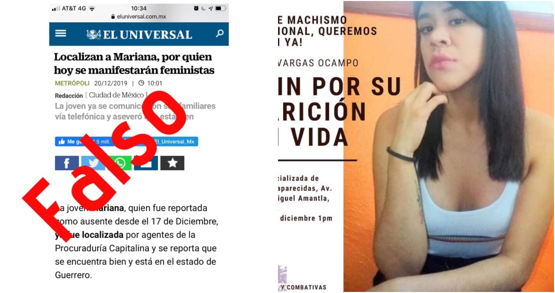 Familiares de la joven Mariana desaparecida hace 3 días, desmienten a El Universal, “No ha aparecido”