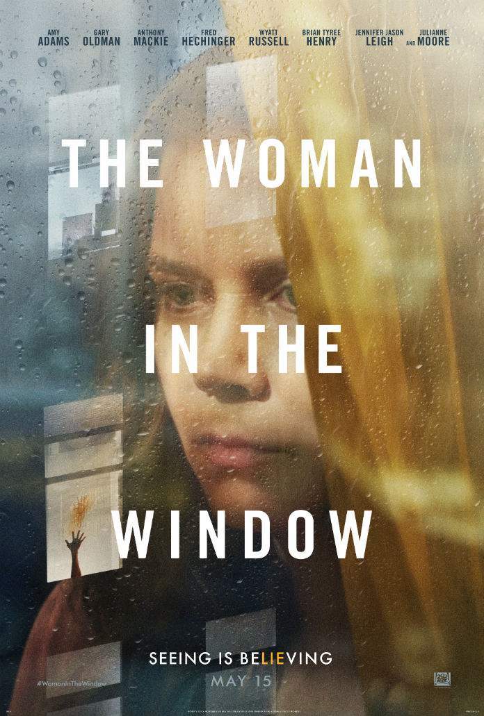 la mujer en el cartel de la ventana
