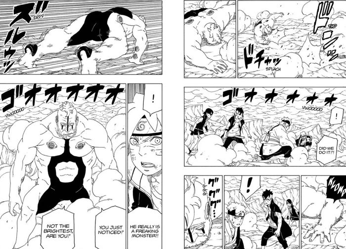 Boruto Manga 42 Kara Boro Explicación de los poderes curativos Herramientas científicas ninja