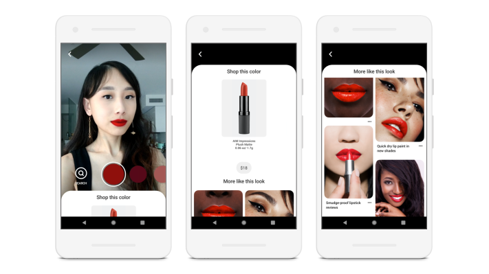 Pinterest lanza la función de maquillaje virtual "Probar", comenzando con el lápiz labial