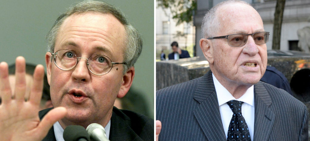 Rumbo al juicio político, Alan Dershowitz y Ken Starr se unen al equipo legal de Trump