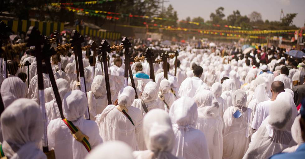Celebración del Timkat en Etiopía.