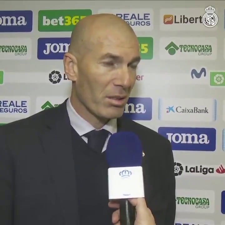 Zidane: “Sufrimos en la 1ª parte pero Courtois estuvo muy bien”