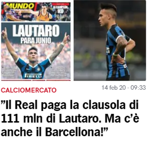 El 'Corriere dello Sport' también se hizo eco de la portada MD
