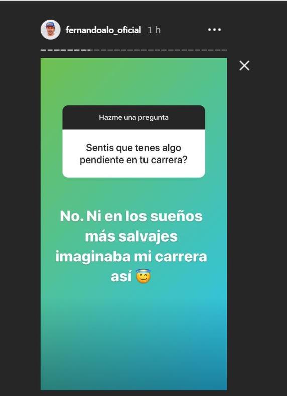 Alonso respondió a las preguntas de su Instagram