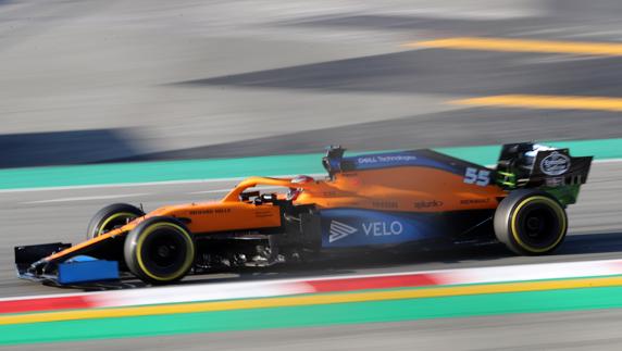 El McLaren de Carlos Sainz, en los test de pretemporada de F1 2020