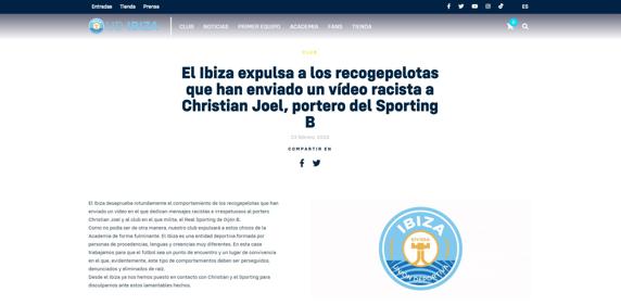 Christian Joel, meta del Sporting B, denuncia un acto de racismo en Ibiza