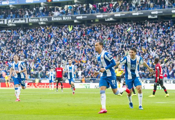 Raúl De Tomás marcó el gol que le dio al triunfo al Espanyol ante el Mallorca