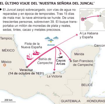 España y México ponen rumbo al tesoro del galeón ‘Juncal’