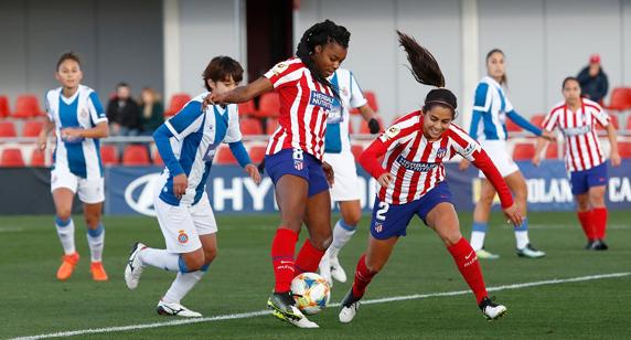 Partido entre el Atlético de Madrid Femenino y el RCD Espanyol.