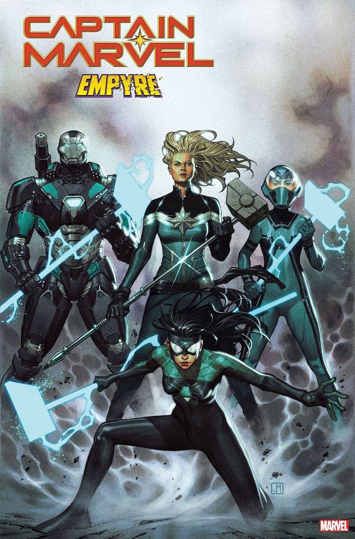 Capitán-Marvel-Empyre-Accusers-Team-Spider-Woman-War-Machine-Hazmat-Cover
