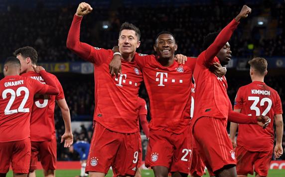 Los jugadores del Bayern, celebrando uno de los goles