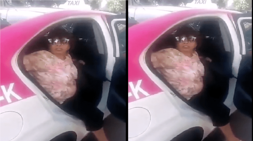 VIDEO: Surge Lady Muertos, asegura que un taxi lleva cadáveres y se niega a pagar