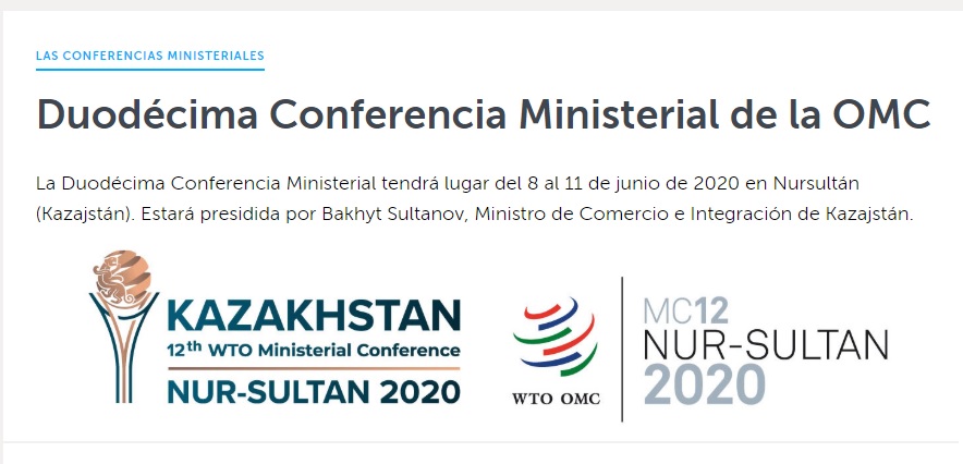 Cancelan Conferencia Ministerial de la OMC por coronavirus