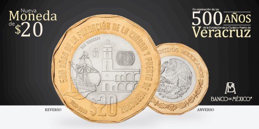 Nueva moneda de 20 pesos emite el Banco de México, tiene forma de dodecágono ¡Conócela¡