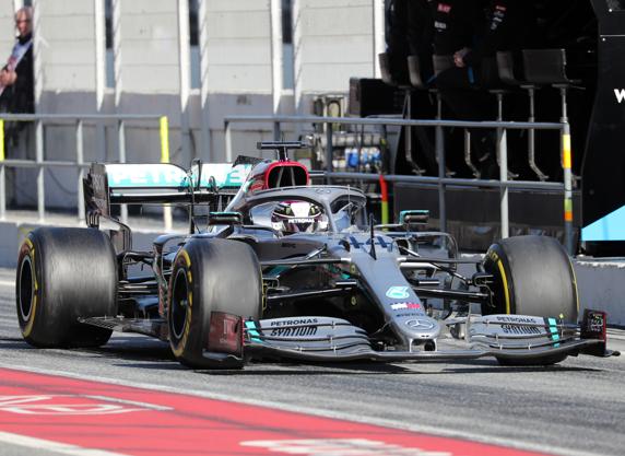 Lewis Hamilton, piloto de Mercedes, en los pasados test de F1 en Barcelona