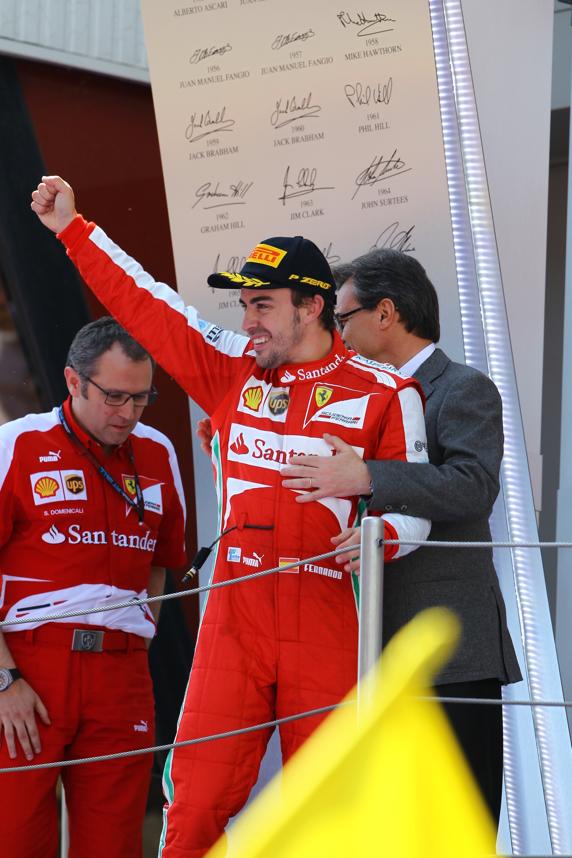 Alonso, en el GP de España de F1 de 2013 con Ferrari