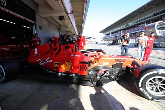 Vettel, en los pasados test de Barcelona con Ferrari