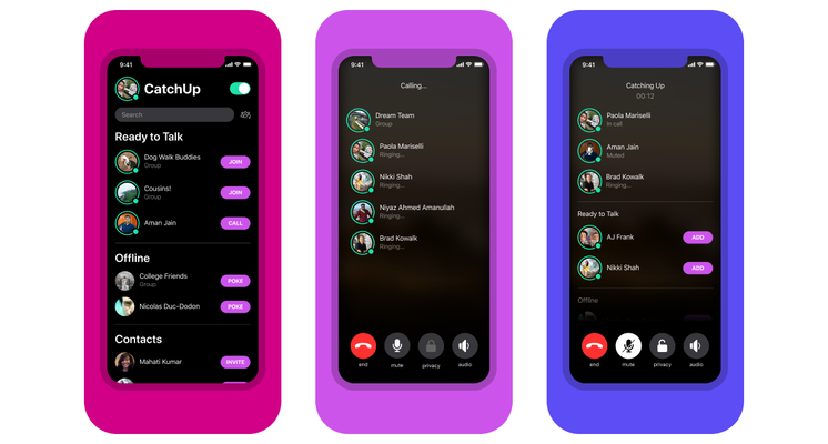 Facebook inicia CatchUp, una aplicación de llamadas de solo audio que muestra quién está listo para chatear ahora