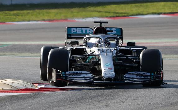 Lewis Hamilton, piloto de Mercedes, en los pasados test de F1 en Barcelona