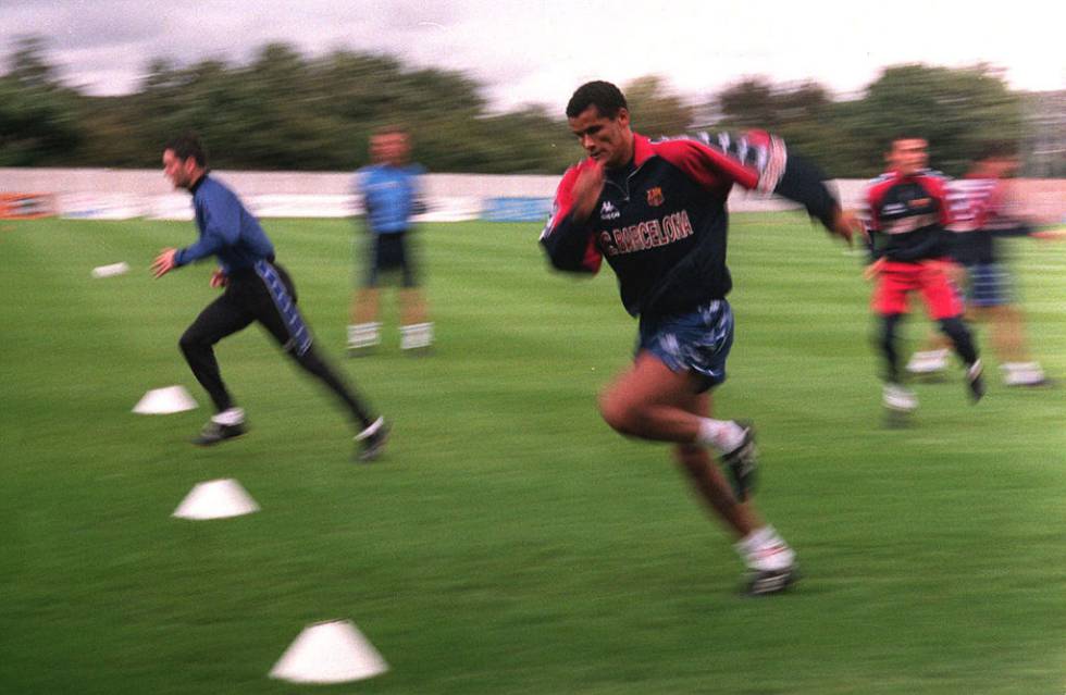Rivaldo, fotografiado durante un entrenamiento en 1997.