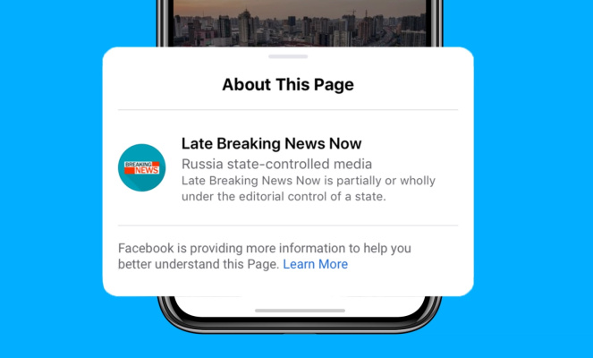 Facebook agrega etiquetas que identifican los medios controlados por el estado