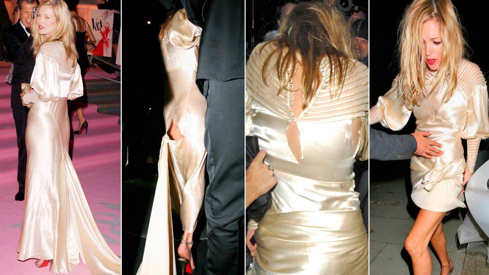 Kate Moss y su vestido de Dior en una fiesta del Victoria & Albert Museum celebrada en Londres en 2007.